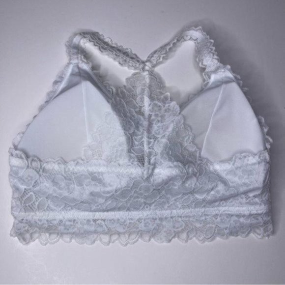 2/$15 Maurices White Lace Racerback Bralette Size Large - Picture 2 of 8